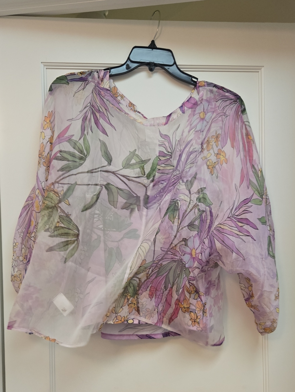 Johnny Was Lavender Floral Blouse - Picture 3 of 10